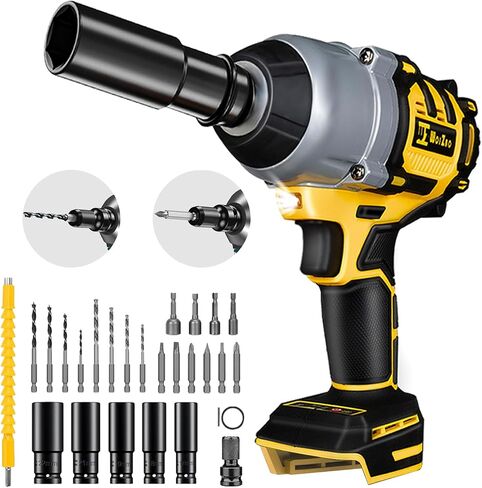 800Ft-lbs 1/2 inch Cordless Impact Wrench Compatible with DeWalt 20v Battery,1000N.m Brushless Power Impact Driver,High Torque Electric Impact Wrench for Home Car Tires Truck (No Battery Included) in Kuwait