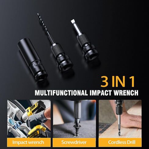 800Ft-lbs 1/2 inch Cordless Impact Wrench Compatible with DeWalt 20v Battery,1000N.m Brushless Power Impact Driver,High Torque Electric Impact Wrench for Home Car Tires Truck (No Battery Included) in Kuwait