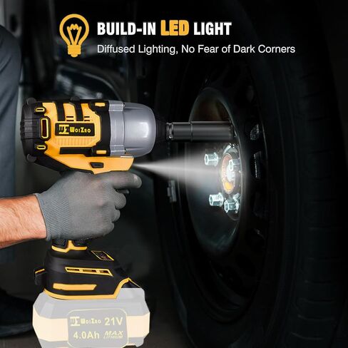 800Ft-lbs 1/2 inch Cordless Impact Wrench Compatible with DeWalt 20v Battery,1000N.m Brushless Power Impact Driver,High Torque Electric Impact Wrench for Home Car Tires Truck (No Battery Included) in Kuwait