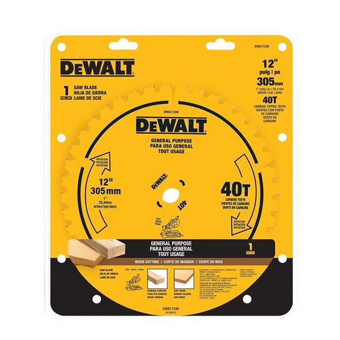 DEWALT 12 in. 40T General Purpose Saw Blade (DWA11240) in Kuwait
