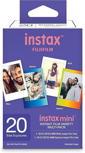 Fujifilm Instax Mini Instant Film Variety Value Pack, 20 Exposures, 2-Pack, Bundle with Slinger Photo Album in Kuwait