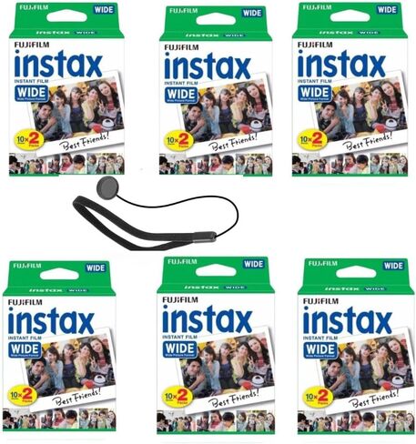 Fujifilm Instax Wide Instant Film Twin Pack with Free Bonus Cap Keeper - (6 x Twin Packs) in Kuwait