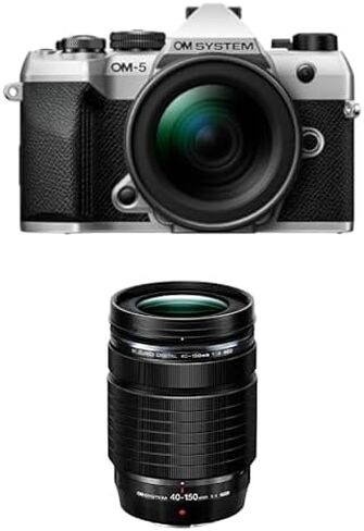 Bundle of OM SYSTEM OM-5 Mark II SLV w/M.ZUIKO Digital ED 12-45mm F4.0 PRO KIT Compact Light Weight Weather Sealed 4K Video Camera Best for Outdoor Travel + M.Zuiko Digital ED 40-150mm F4.0 PRO in Saudi Arabia