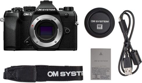 OM SYSTEM OM-5 Mark II Mirrorless Camera with M.Zuiko Digital ED 12-45mm f/4 PRO Lens, 20.4MP Live MOS Sensor, 121-Point AF, Vari-Angle Touchscreen, Black (Bundle) in Kuwait