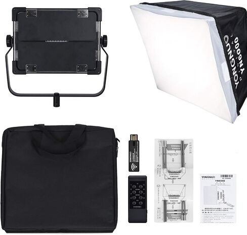 YONGNUO YN6000 KIT LED Panel Light with Softbox APP, 3200K-5600K Bi-Color | 50W Dimmable Video Lighting CRI 95+, for Live Streaming, Photography Shooting, Video Recording, Studio, YouTube Filmmaking in Kuwait