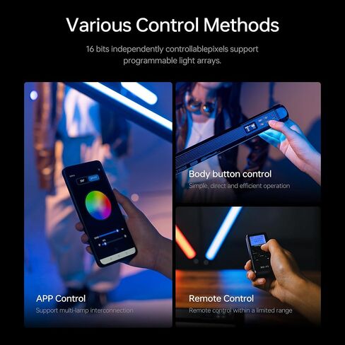 VILTROX 2 Pack LED Stick Light Kit, 30W Full Color LED Tube Light with Built-in 14.8V/3300mAh Battery and USB-C 35W Fast Charging, RGBW Video Light for Photography and Filmmaking (K90 Kit) in Saudi Arabia