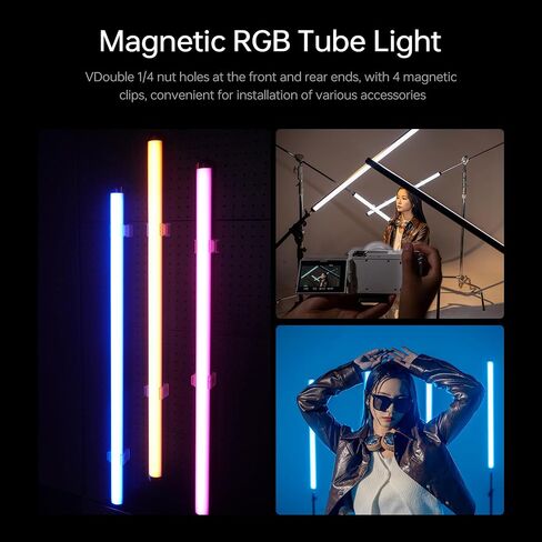 VILTROX 2 Pack LED Stick Light Kit, 30W Full Color LED Tube Light with Built-in 14.8V/3300mAh Battery and USB-C 35W Fast Charging, RGBW Video Light for Photography and Filmmaking (K90 Kit) in Saudi Arabia
