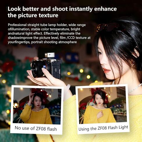 ZENIKO ZF08 Mini Camera Flash Speedlite with Flash Height Booster, Capable of Continuous Flash Shooting,Aluminum,for Fuji/Sony/Nikon/Canon/Olympus/Leica/Any Cameras with Single-Contact Hotshoe in Kuwait