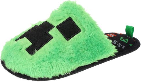 Minecraft Official Slippers Unisex Fuzzy Creeper Sandals, Padded, Soft, Warm in Kuwait