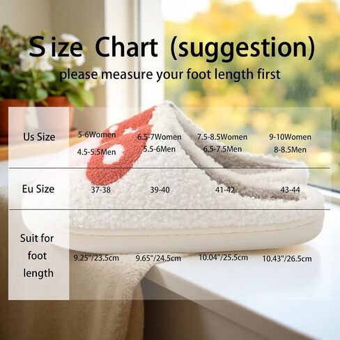 Flowers Design Slippers For Womens Home Elastic Comfy Retro Memory Foam Fuzzy Soft Winter Bedroom Plush Anti-Skid Sole Warm Wool Lined Indoor Outdoor House Slip-On Mens Fruits Shoes in Saudi Arabia