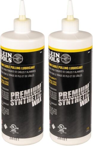Klein Tools 56117 Wax Lubricant, Made in USA, Premium Synthetic Wax Wire and Cable Pulling Lubricant, 1-Quart Squeeze Bottle in Kuwait