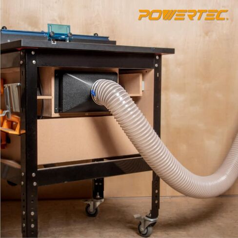 POWERTEC 70169V Mini Gulp Dust Hood with 4 Inch ID Port, ABS Plastic Dust Collector Fitting for Woodworking Dust Collection Hose in Kuwait