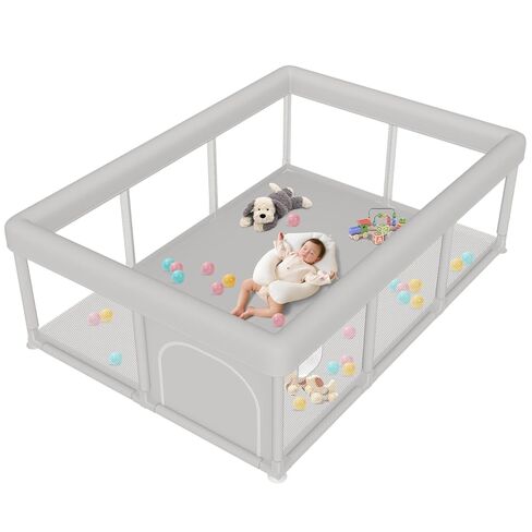 besuhot Baby Playpen 50x50, Play Pen for Babies and Toddlers with Gate | Baby Fence, Sturdy Safety Playard, Indoor & Outdoor Kids Activity Center in Kuwait