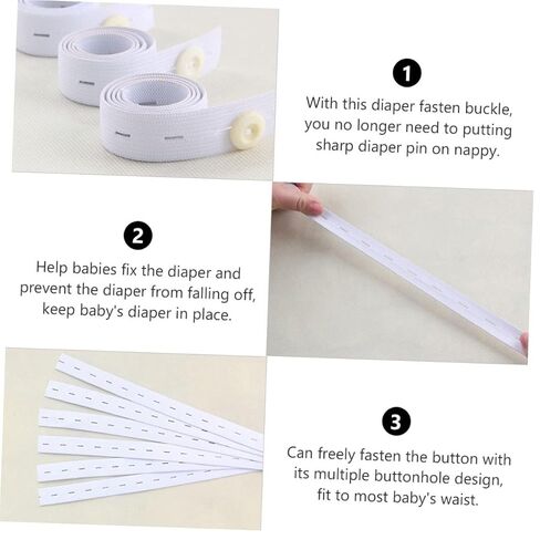 12Pcs Adjustable Diaper Fixing Belts Elastic Nappy Fasteners for Newborns Lightweight and Portable Diaper Strap for Comfort and Flexibility in Kuwait