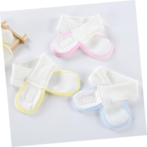 SHINEOFI 3pcs Cotton Diaper Fixing Tape for Infants Adjustable Reusable Elastic Baby Diaper Strips in Blue Yellow Pink for Newborns and Toddlers in Kuwait