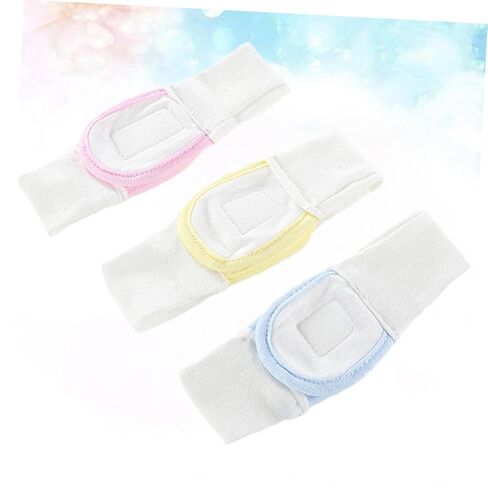 SHINEOFI 3pcs Cotton Diaper Fixing Tape for Infants Adjustable Reusable Elastic Baby Diaper Strips in Blue Yellow Pink for Newborns and Toddlers in Kuwait