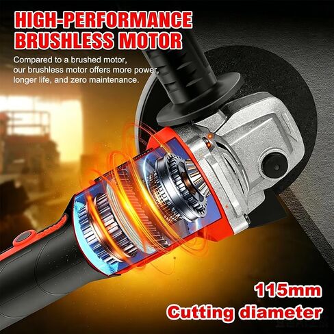 Cordless Angle Grinder for Makita 18v Batteries (No Battery), 8000RPM Brushless Electric Grinder 4-1/2 in, 3 Variable Speed Metal Grinder with Adjustable Auxiliary Handle for Cutting, Polishing in Kuwait