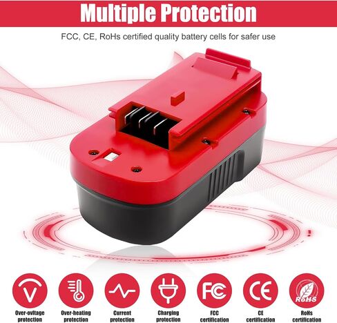 2Pack HPB18 4500mAh Replacement for Black and Decker 18V Battery(Red) | Compatible with Black and Decker 18 Volt Firestorm Cordless Power Tools in Saudi Arabia