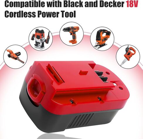 2Pack HPB18 4500mAh Replacement for Black and Decker 18V Battery(Red) | Compatible with Black and Decker 18 Volt Firestorm Cordless Power Tools in Saudi Arabia
