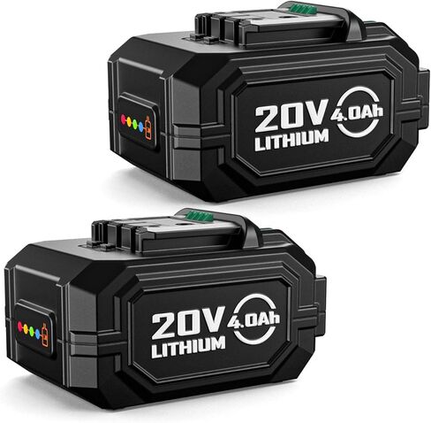 KIMO 2 Pack 20V 4000mAh Battery for Drill Driver, Leaf Blower, Buffer Polisher, Angle Grinder, Reciprocating Saw, Oscillating Tool, Brad Nailer, 5 Safety Protection Tech, 1 Hour Fast Charge in Kuwait