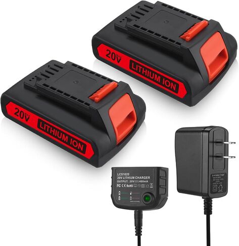 LBXR20 20V 3.0Ah Replacement for Black and Decker 20V Lithium Battery Max | apply for LB20 LBX20 LBXR20-OPE LBXR2020-OPE LBXR20B-2 LST220 LST300 20-Volt Max Tools Cordless Power Tool in Kuwait