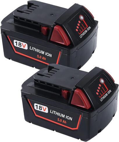 DEWQKI 2-Pack 5.0Ah 18V Replacement M18 Batteries for Milwaukee M18 Battery – Extended Power and Reliabilit in Kuwait