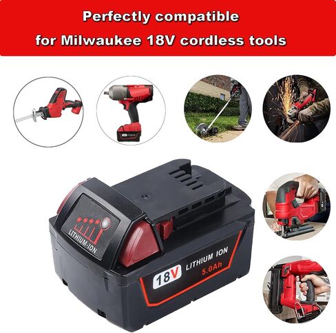 DEWQKI 2-Pack 5.0Ah 18V Replacement M18 Batteries for Milwaukee M18 Battery – Extended Power and Reliabilit in Kuwait