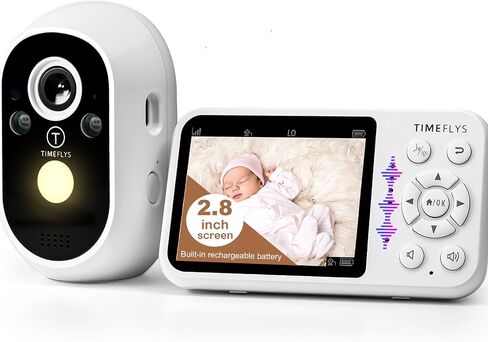 TimeFlys Video Baby Monitor, Both Units Rechargeable, Outdoor Use For Camping, Car Camera Usage, Camera 40-hour Battery, Night Vision, 2-Way Audio, Lullabies, No WiFi Required, Model Z280L,2.8" Screen in Saudi Arabia