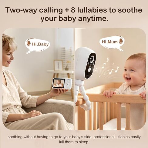 TimeFlys Video Baby Monitor, Both Units Rechargeable, Outdoor Use For Camping, Car Camera Usage, Camera 40-hour Battery, Night Vision, 2-Way Audio, Lullabies, No WiFi Required, Model Z280L,2.8" Screen in Saudi Arabia