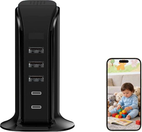 1080P WiFi Portable Security Camera, USB Charger Camera with Night Vision for Home, Baby & Pet Monitoring in Kuwait