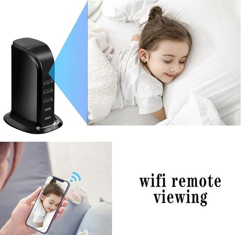 1080P WiFi Portable Security Camera, USB Charger Camera with Night Vision for Home, Baby & Pet Monitoring in Kuwait