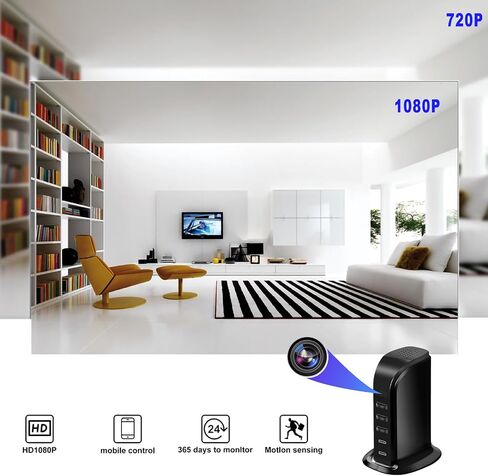 1080P WiFi Portable Security Camera, USB Charger Camera with Night Vision for Home, Baby & Pet Monitoring in Kuwait