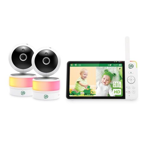LeapFrog LF920-2HD 2-Camera Video Baby Monitor with 7" HD Screen | No Wifi, Split Screen, 1080p Color Night Vision, 360° Pan Tilt 8x Zoom, Night Light, Temp & Humidity Sensor in Kuwait