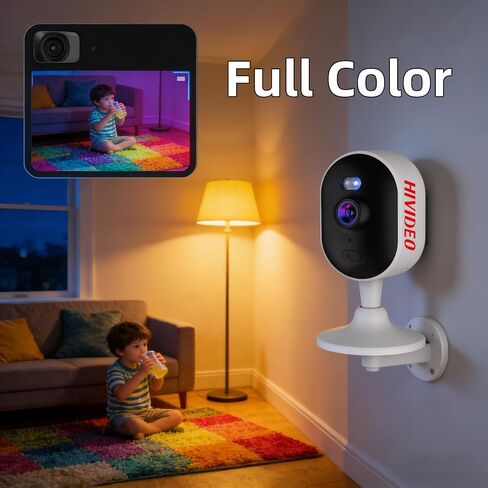 3MP Indoor WiFi Security Camera for Baby Pet Dog Monitor 2-Way Audio Color Night Vision Nanny Home Bedroom Monitoring with Video Small Surveillance Cameras in Kuwait