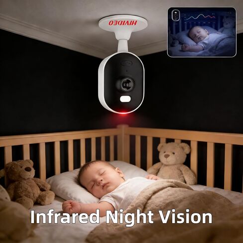 3MP Indoor WiFi Security Camera for Baby Pet Dog Monitor 2-Way Audio Color Night Vision Nanny Home Bedroom Monitoring with Video Small Surveillance Cameras in Kuwait