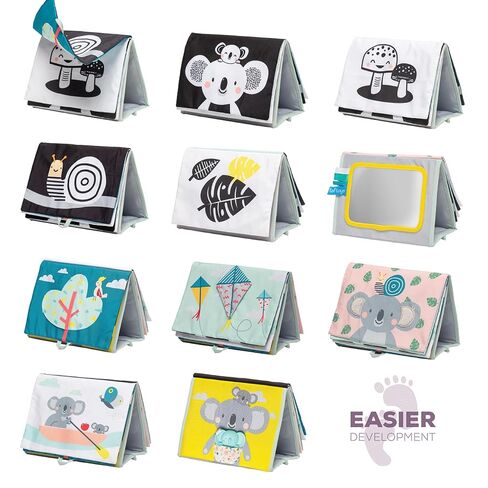 Taf Toys Tummy Time Baby Mirror Soft Baby Book with Mirror & Teether - Tummy Time Toys 0-6 Months - High Contrast Newborn Infant Toys - Ideal for Sensory Play - Perfect 0-3 Year Old Boys Girls Gift in Kuwait
