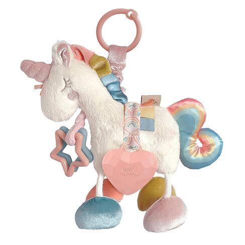 Itzy Ritzy Link & Love Toy for Stroller or Car Seat – Features Textured Ribbons, Crinkle Sounds, Clinking Rings & Silicone Teether – Designed for Ages 0 Months and Up (Cow) in Kuwait