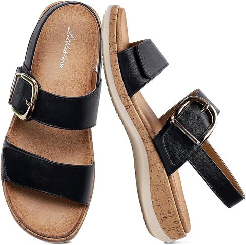 Littleplum Sandals for Women Arch Support – Comfortable Flat Womens Sandals, Summer Breathable Adjustable Orthotic Walking Shoes for Beach,Travel in Kuwait