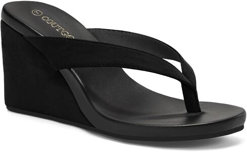Coutgo Womens Wedge Heels Sandals Platform Flip Flops Slides Beach Shoes in Kuwait