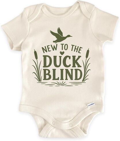 New To The Duck Blind Hunting Baby Reveal Bodysuit (0-3 Months, Natural) | Duck Pregnancy Announcement, Hunting Gift For Buddy, Mallard Graphic, Dad Reveal, Grandpa Surprise, Little Hunter Photo Prop in Kuwait