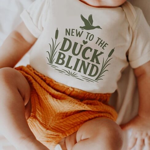 New To The Duck Blind Hunting Baby Reveal Bodysuit (0-3 Months, Natural) | Duck Pregnancy Announcement, Hunting Gift For Buddy, Mallard Graphic, Dad Reveal, Grandpa Surprise, Little Hunter Photo Prop in Kuwait