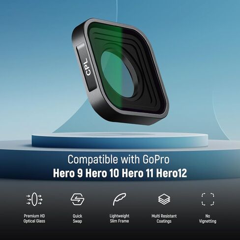 NEEWER CPL Filter Compatible with GoPro Hero 9/10/11/12/13, Polarizing Filters, Action Camera Accessories, Enhances Colors, Improves Color Clarity, Ready to Use, Reduces Glare, No Vignetting, FL-77 in Kuwait