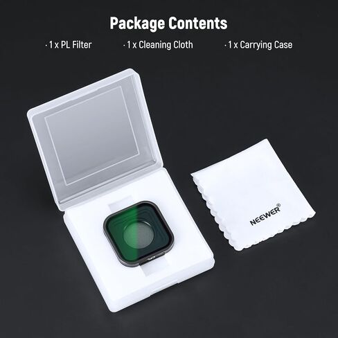 NEEWER CPL Filter Compatible with GoPro Hero 9/10/11/12/13, Polarizing Filters, Action Camera Accessories, Enhances Colors, Improves Color Clarity, Ready to Use, Reduces Glare, No Vignetting, FL-77 in Kuwait