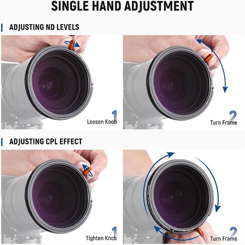 NEEWER 82mm 3 in 1 Variable ND + CPL + Black Diffusion 1/4 for Mist Cinematic Effect Filter, Camera Lens Neutral Density Circular Polarizing Multicoated HD Optical Glass with Storage Case in Kuwait