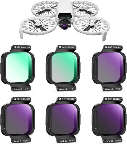 K&F CONCEPT ND Filter Kit Compatible with DJI Flip | 4Pack ND8 ND16 ND32 ND64 Neutral Density Light Reduction Drone Lens Filter Set, Multi-Coated HD Optical Glass - FD101 in Kuwait