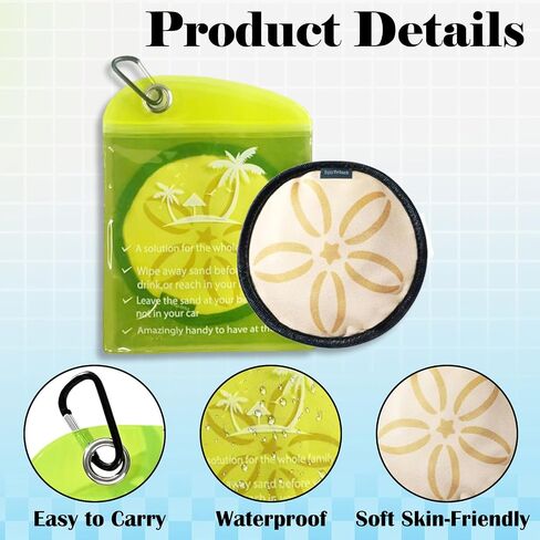 Ideal Swan Beach Sand Remover, Sand Eraser Wipe Mitt Beach Essentials, Removal Bag for Family Kids Women man, Suitable for Accessories Summer Vacation Essentials in Kuwait