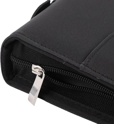 Generic Zipper Business Portfolio with 10 Transparent File Bags and 30 Sheets Notebook PU Leather Professional Folder for Interviews and Conferences Black 10.1 Inch in Kuwait