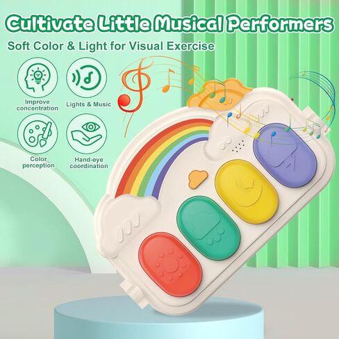 Joryuek Baby Gym & Play Mat, Tummy Time & Activity Mat Toys, Infant to Toddler Play Piano Mat, 0-12 Months (Green) in Kuwait