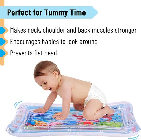 Mr. Pen- Inflatable Tummy Time Water Mat, Water Mat for Babies | Infant Water Mats, Baby Water Pad, Water Tummy Time Mat, Christmas Gift in Kuwait