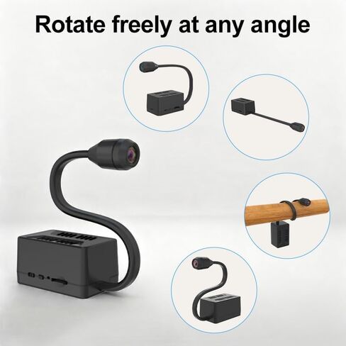 3MP WiFi Security Camera with 5000mAh Battery, 2.4G/5G Dual-Band Wireless Cam with Flexible Gooseneck, Low-Light Full Color Night Vision, One-Way Audio Remote Listen, Portable Camera for IndoorD07 in Kuwait